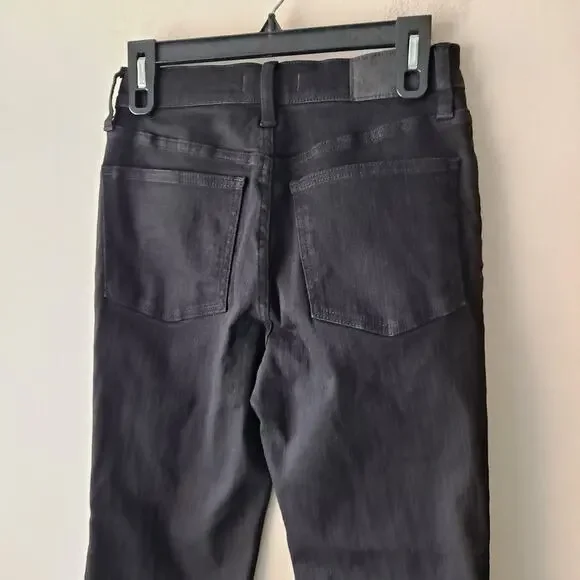 NWT Madewell Kick Out Crop Jeans Mid Rise Flare Leg Black Rinse Wash Size 27 - Picture 8 of 16